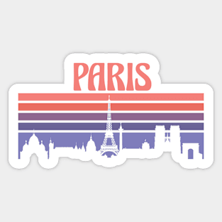 Paris City Skyline Sunset Sticker